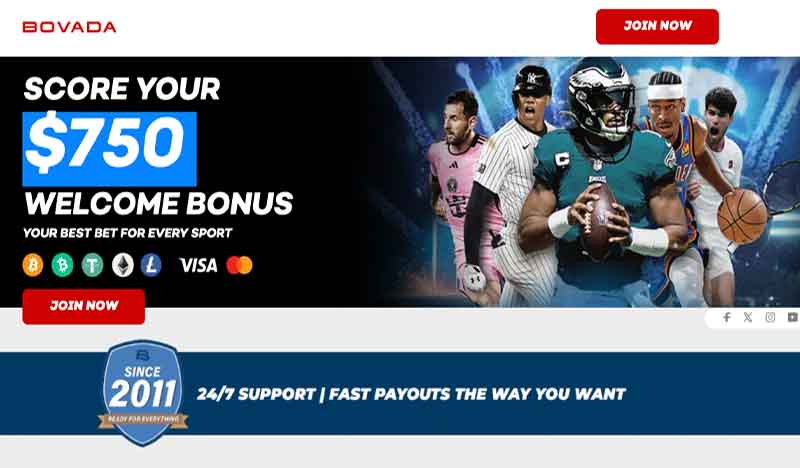 Bovada homepage